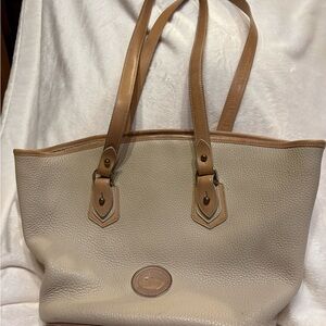 Dooney & Bourke Cream and Tan Leather Tote
